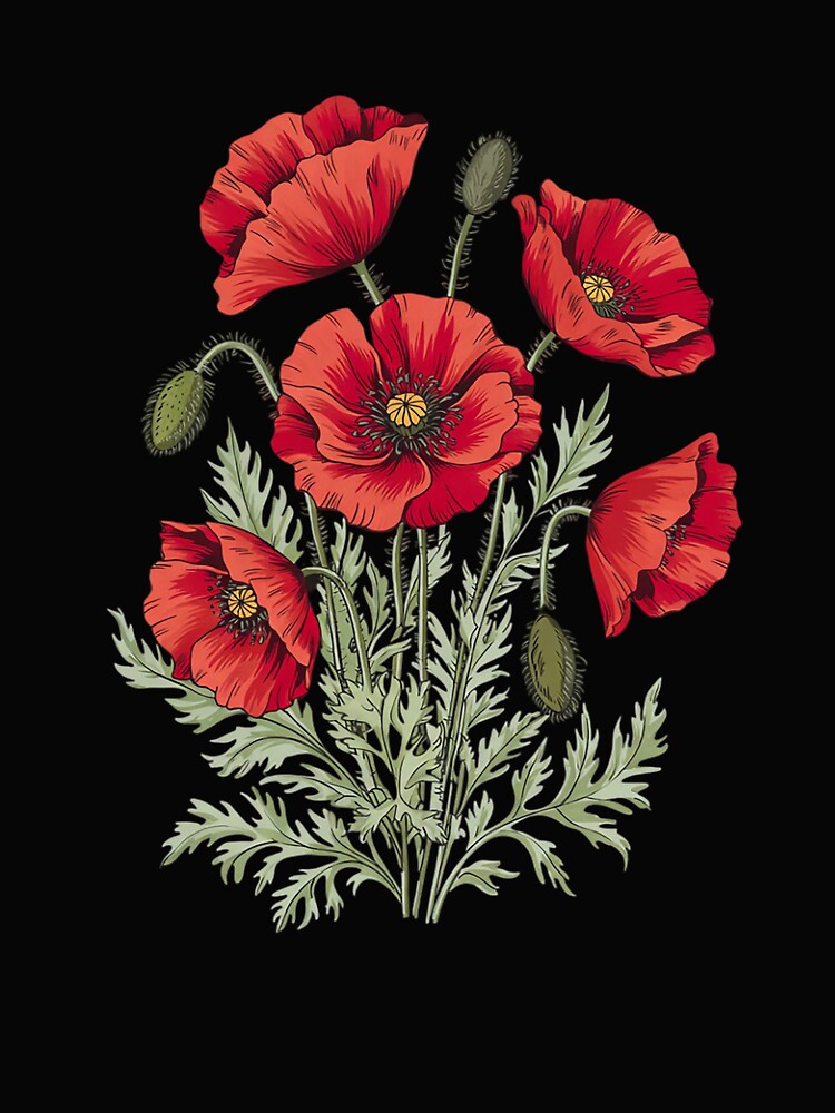 Poppy Botanical Poppies Floral by VerseFarm