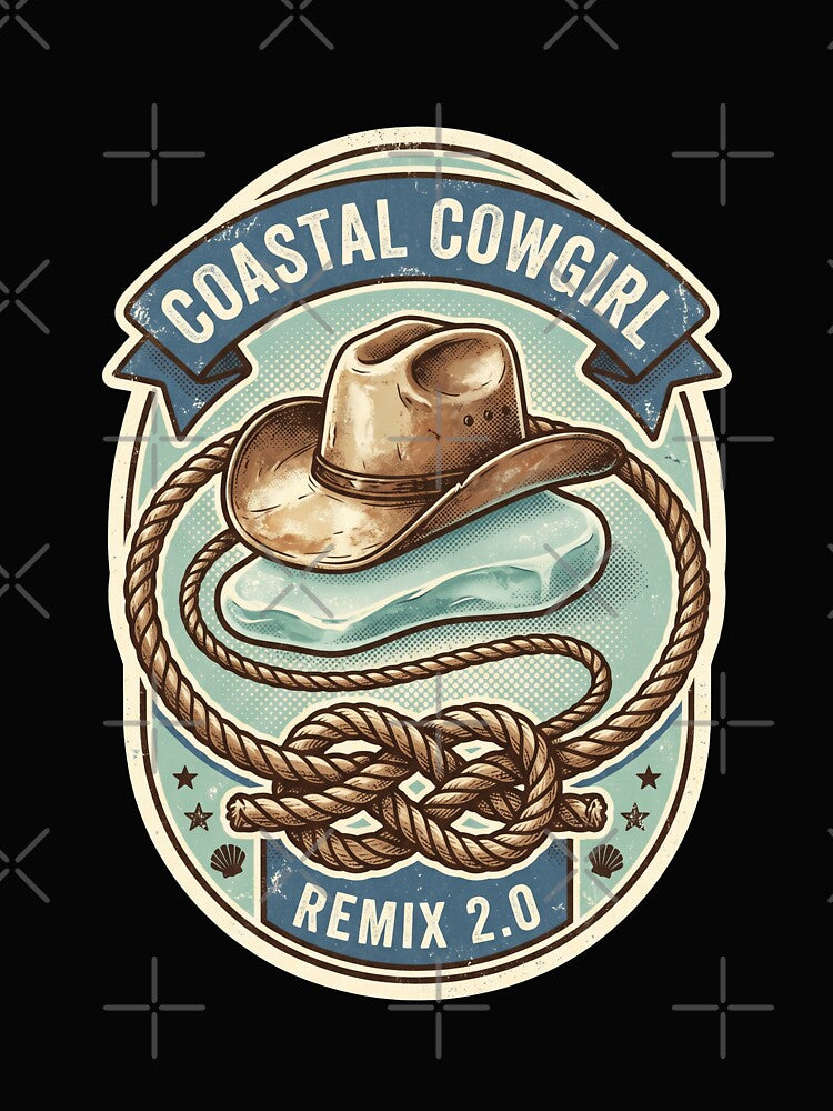 Coastal Cowgirl Remix 2.0 Shirt, Beach Western Aesthetic Tee, Cowboy Hat Coastal Vibes Graphic, Trendy Rodeo Beachcore Shirt, Cowgirl Summer Fashion by KAYJAY DESIGNS