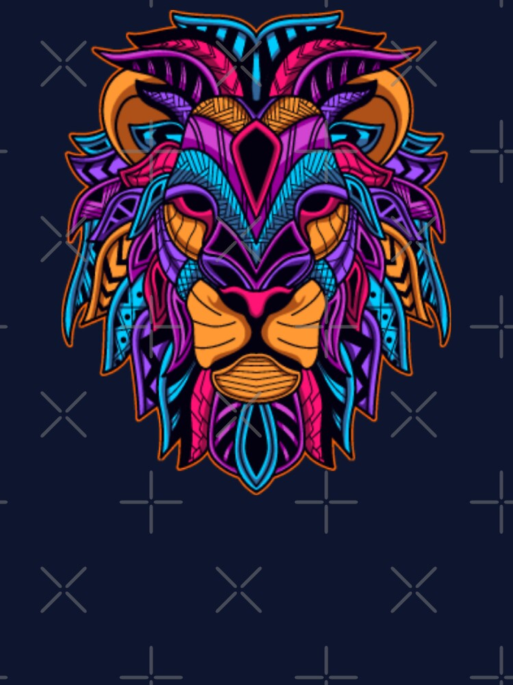 COLOURFUL LION PRINT by Nyome Afrique Art & Designs