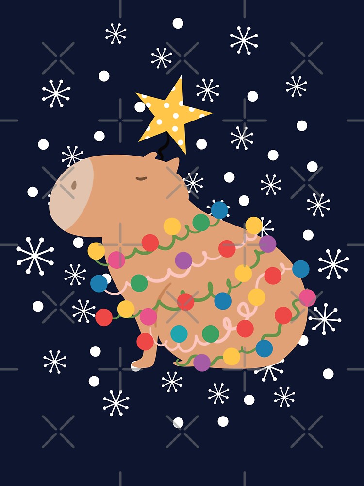 Capybara Christmas Tree by Lulupainting
