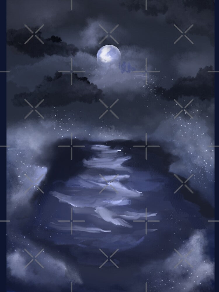 Misty Moonlight Water Scene by Libby Snow