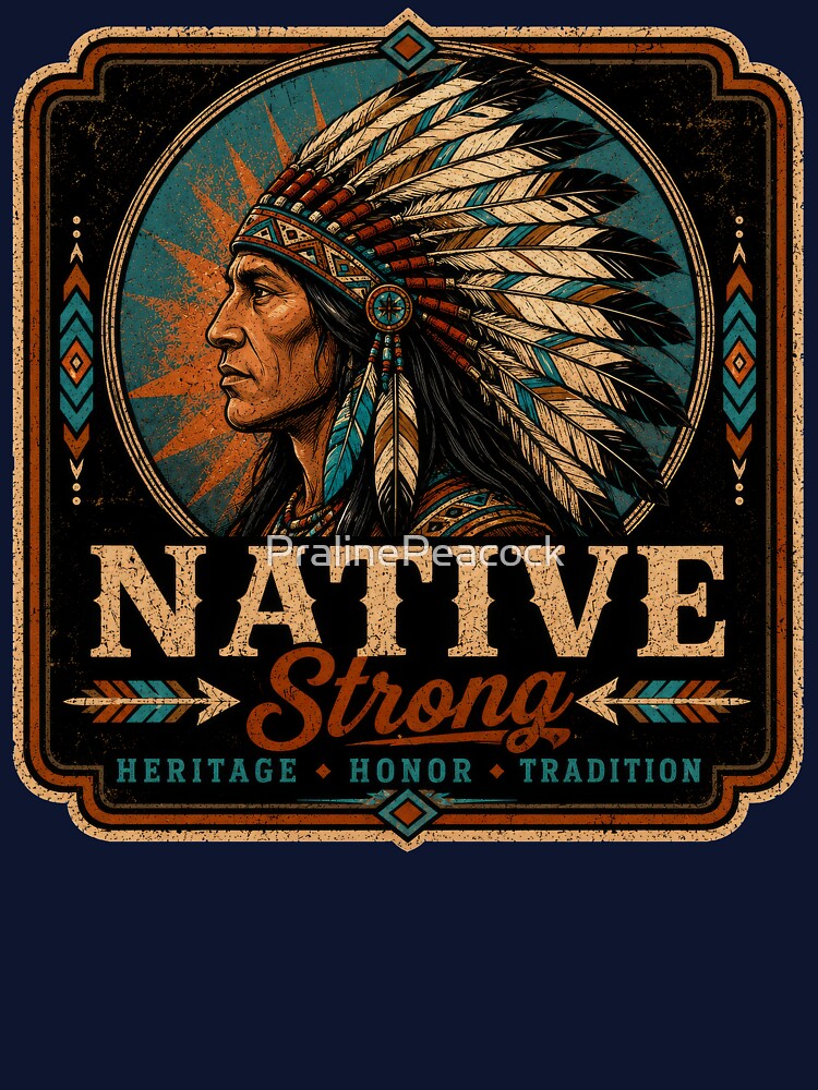 Native Strong | Heritage Honor Tradition Native American Shirt by PralinePeacock