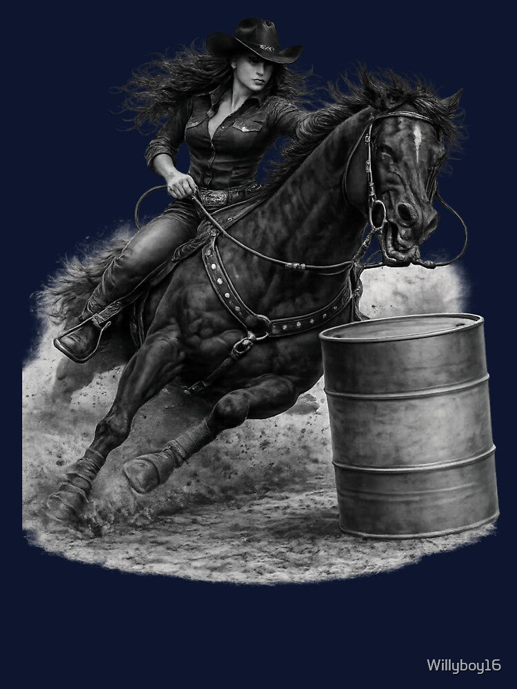 Western Rodeo Cowgirl Barrel Racer by Willyboy16