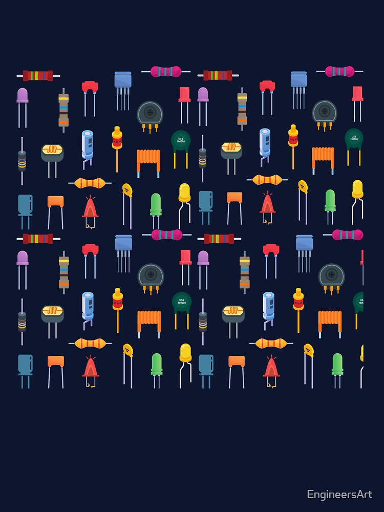 Electronics components collection by EngineersArt