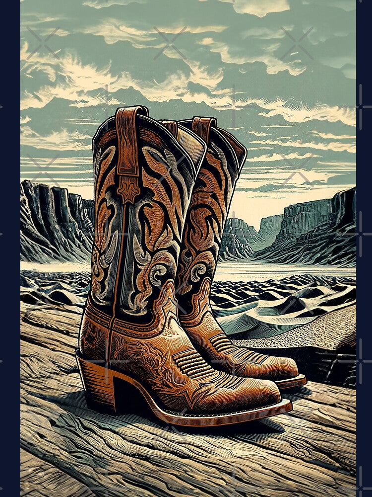Classic Cowboy Boots – Symbolic Western Art by TidalEchoes