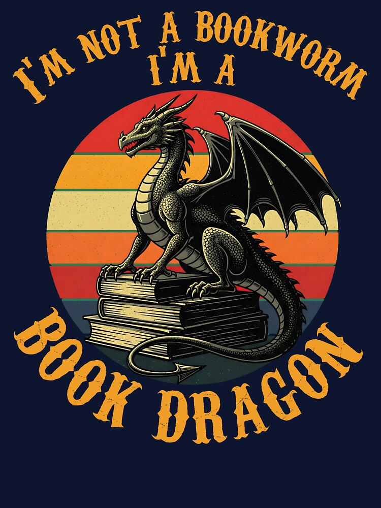 Book Dragon Fantasy Vintage Retro Book Lovers by VinsendDraconi