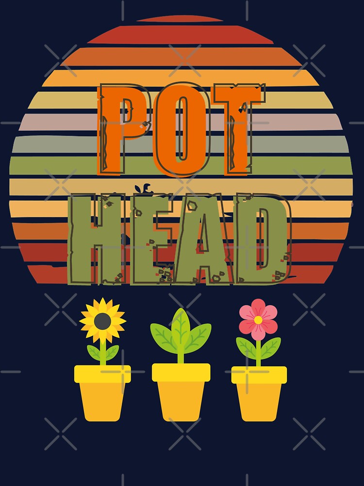 Pot Head Funny Gardener Retro Sunset Synthwave by CarpeDiemLife