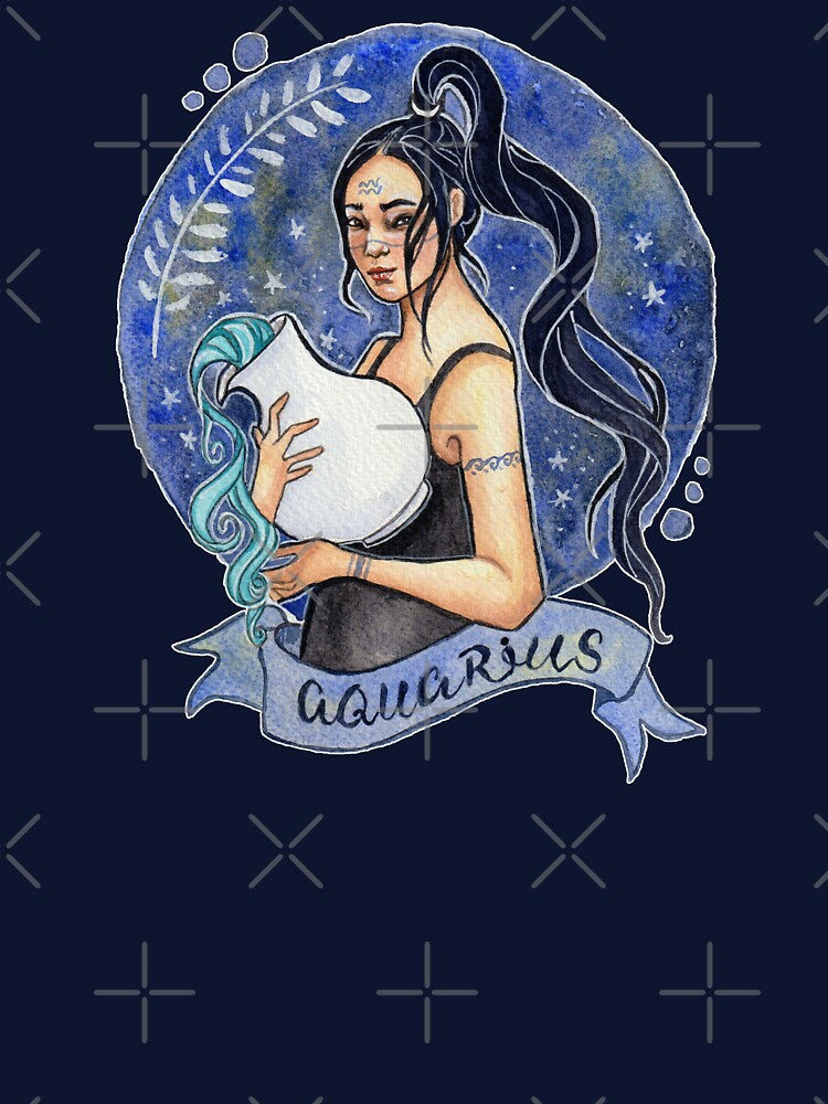 Aquarius Zodiac Sign Celestial Air Element Magic Art by esmavart