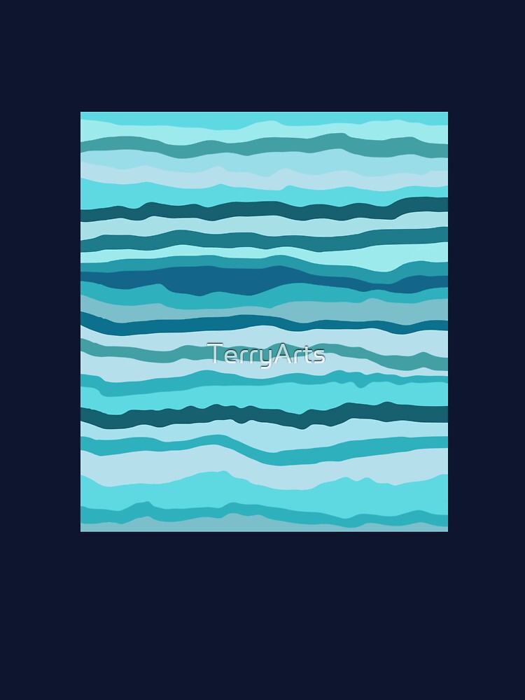 Abstract Ocean Horizontal Lines Coastal Style Decor Beachy Vibes Art 4 of 4 by Beachy