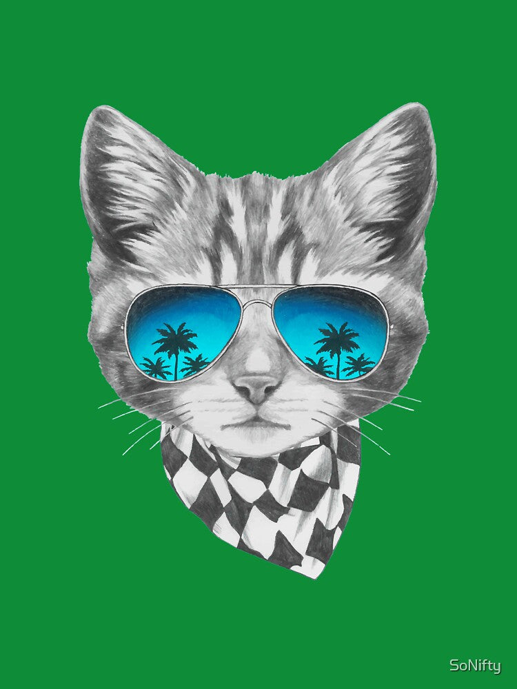 Hipster Cat Aviator and Bandana Design by SoNifty