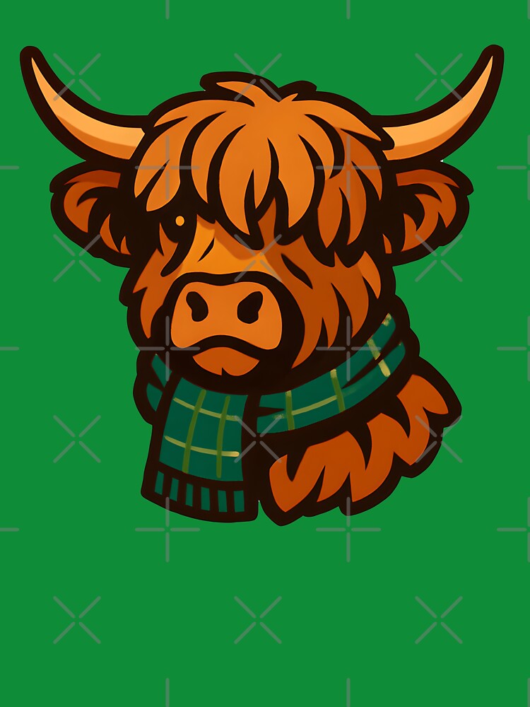 Highland Cow with tartan scarf by Metaverse8