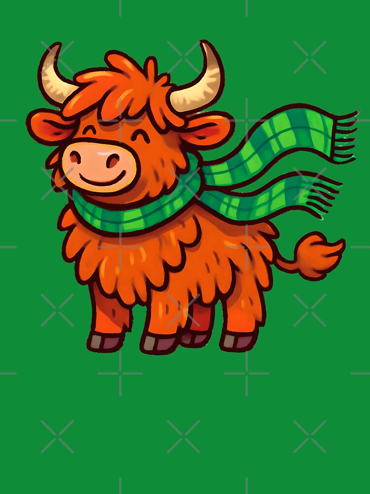 Highland cow tartan scarf by Metaverse8