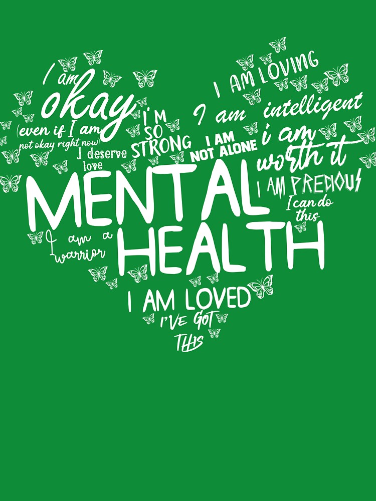Mental Health Heart Word Cloud Mental Health Awareness Gear by DynamicDesign