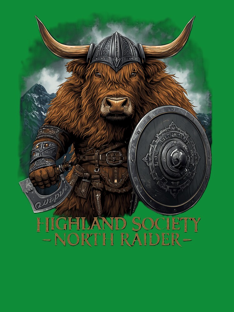 Highland Society – North Raider | Viking Highland Cow Warrior by Ink & Highlands