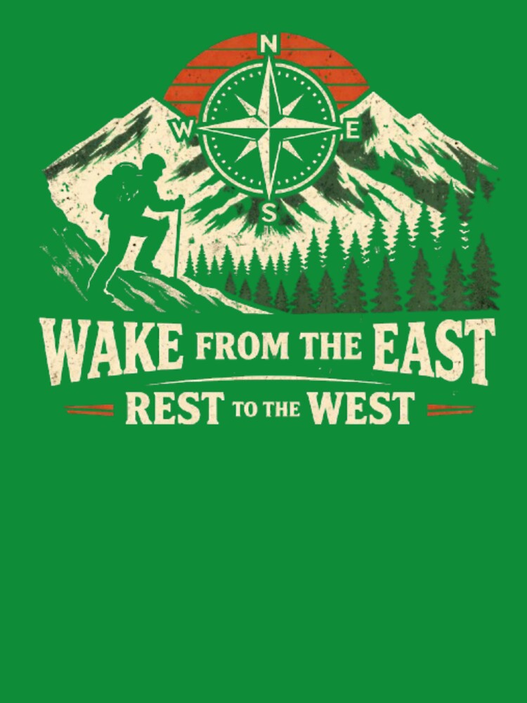 Wake from the East rest to the West - vintage hiking t-shirt by Obiechefu