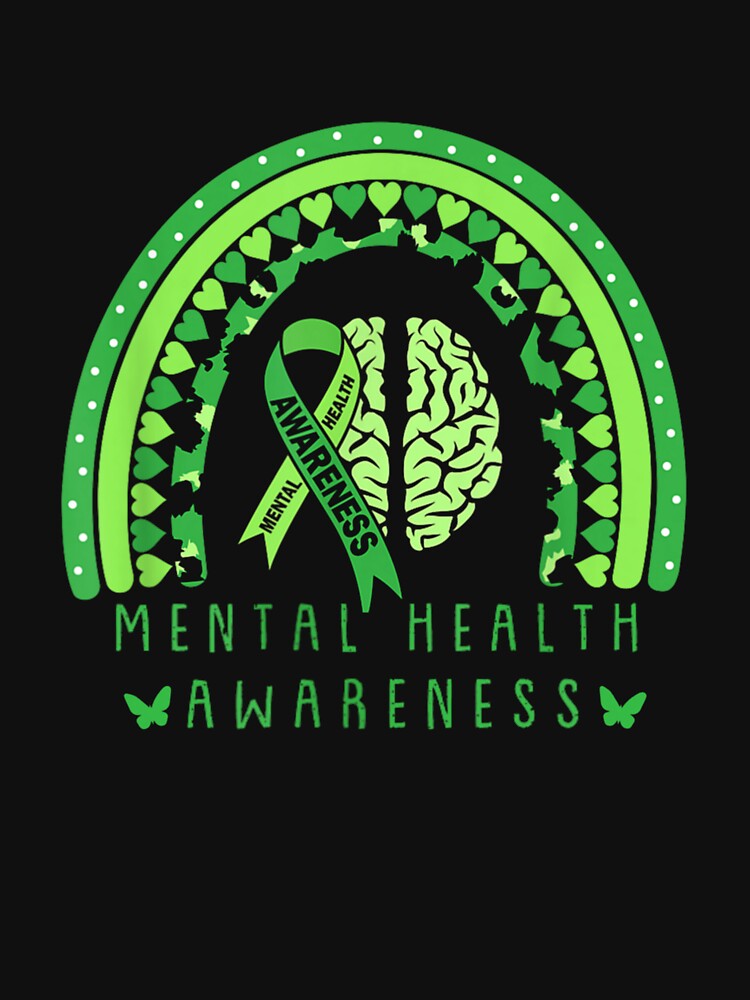 In May We Wear Green Mental Health Awareness Month Rainbow T-Shirt by VioraShopNow