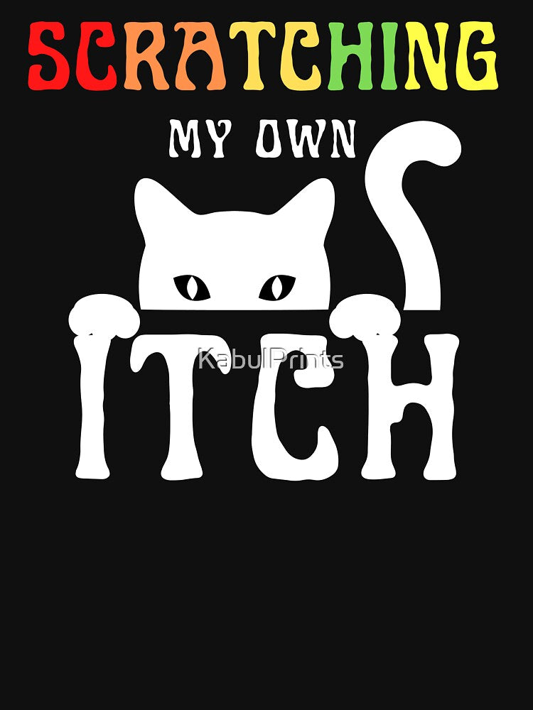 RAINBOW, FUNNY, COLOURFUL TEXT WHITE CRAZY CAT by KabulPrints