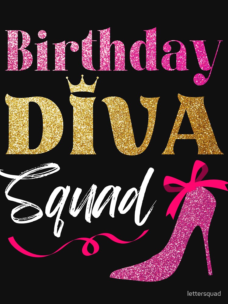 Birthday Diva Squad pink heels and crown for women pink shoe by lettersquad