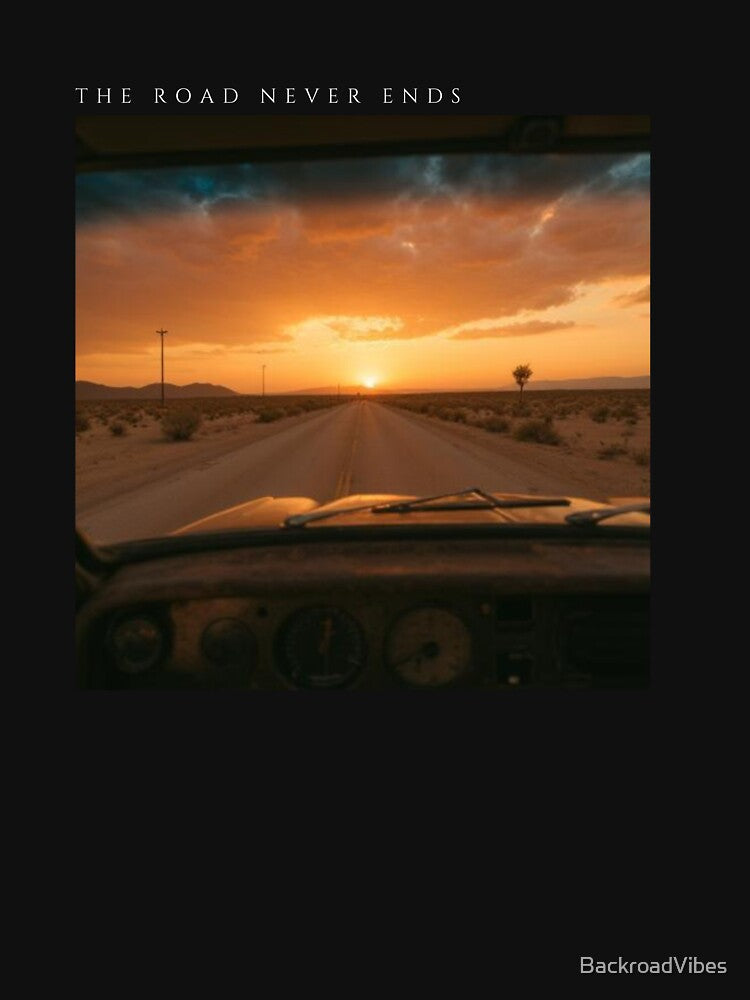 The Road Never Ends (black) by BackroadVibes