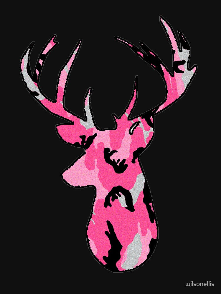Deer Hunting Buck Head Pink by wilsonellis
