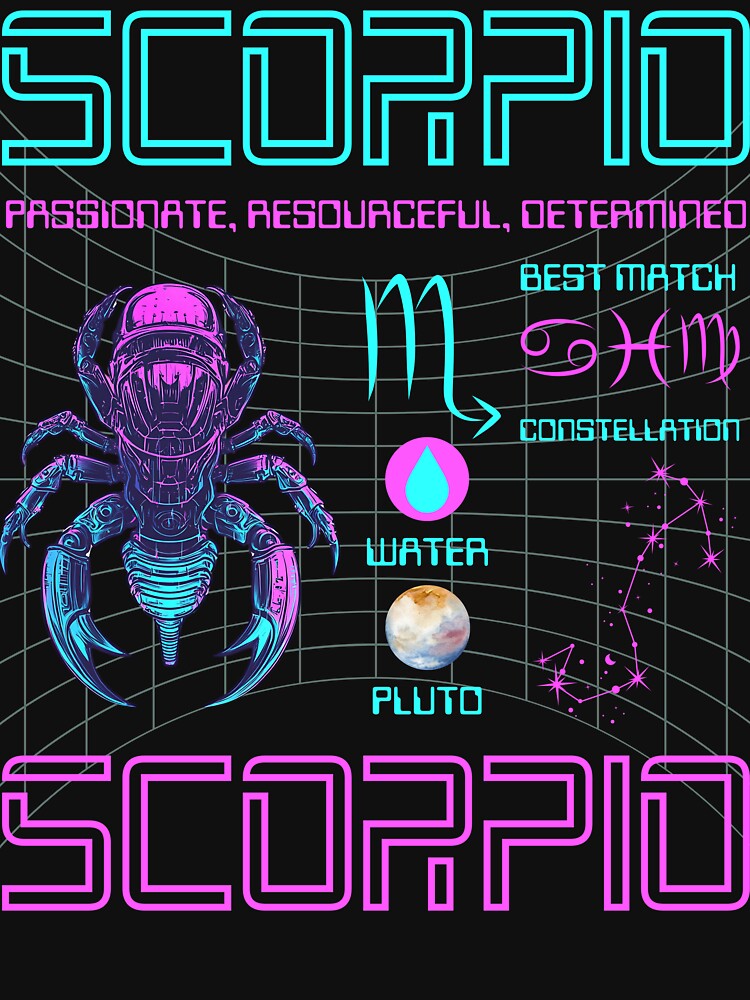 Scorpio Zodiac Cyberpunk Art | Neon Futuristic Horoscope Design by TuncGK