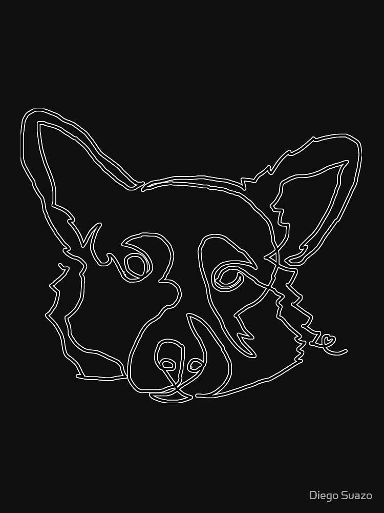 One Line Dog - Corgi by Diego Suazo