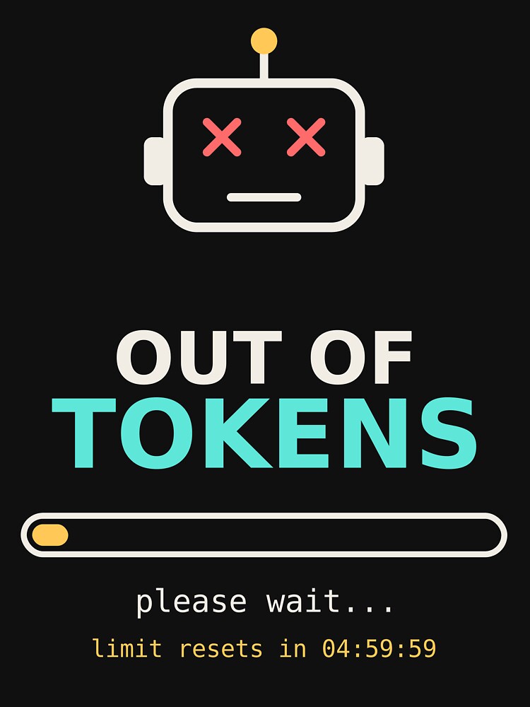 Out of Tokens Funny AI Robot Meme by AImemeLab