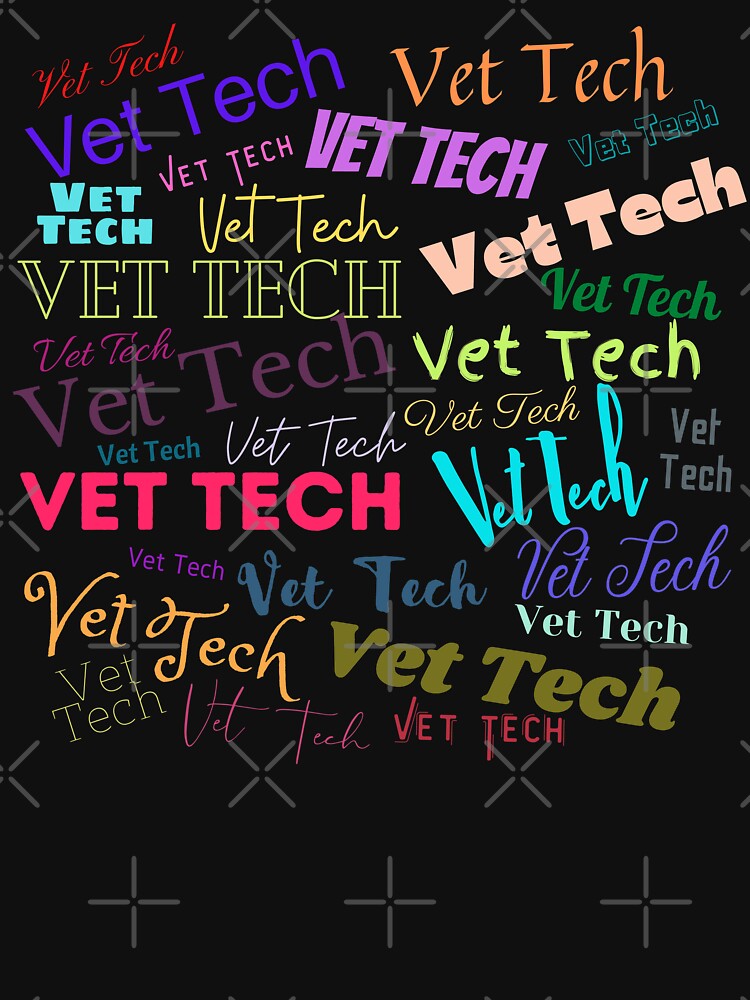 Vet Tech typography in color by Designs24U
