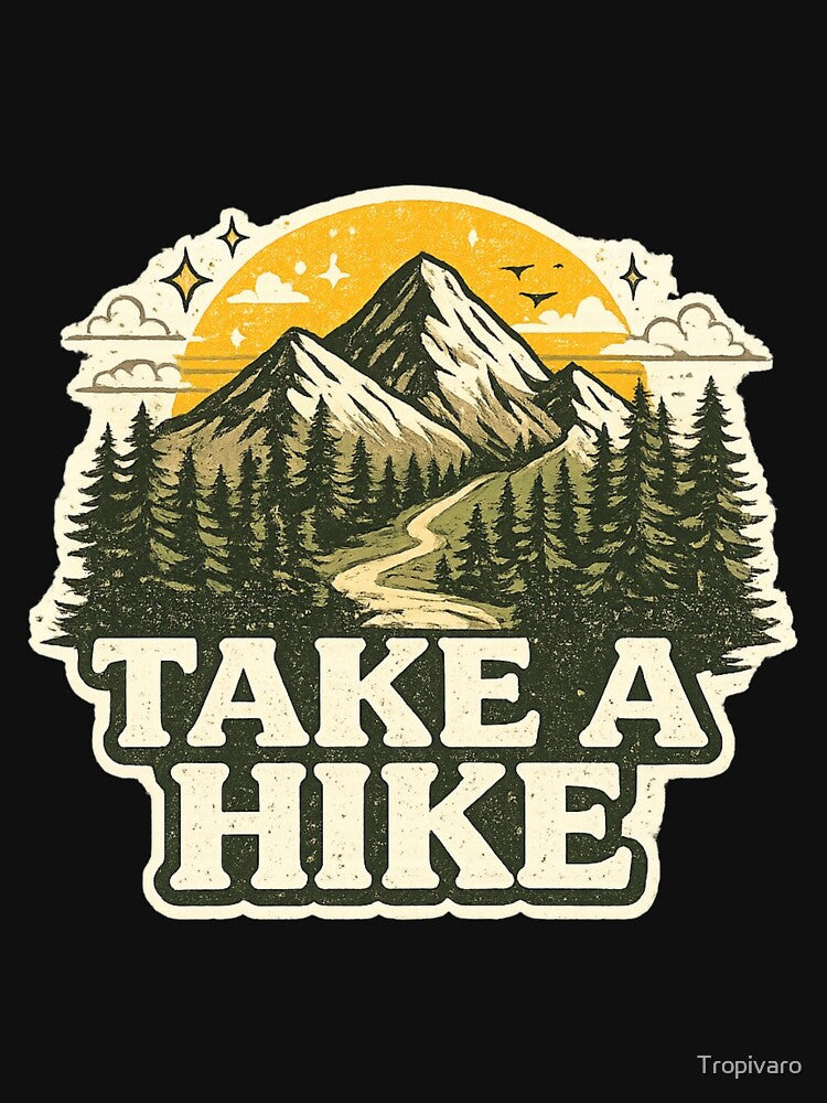 Take A Hike Vintage Mountain Adventure Design by Tropivaro