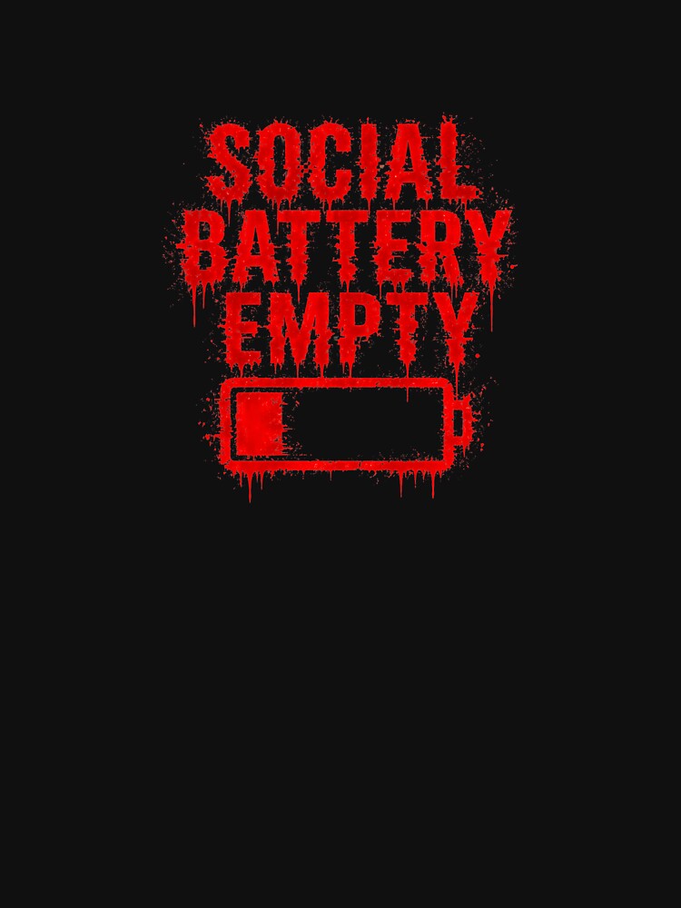 Social Battery Empty Grunge Glitch Design – Horror Tech Style by UnglaublichGut