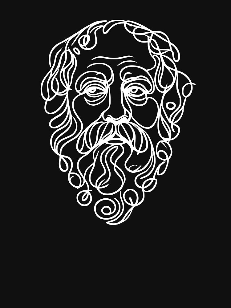 Minimalist Socrates (dark mode) by serendipitouspicks