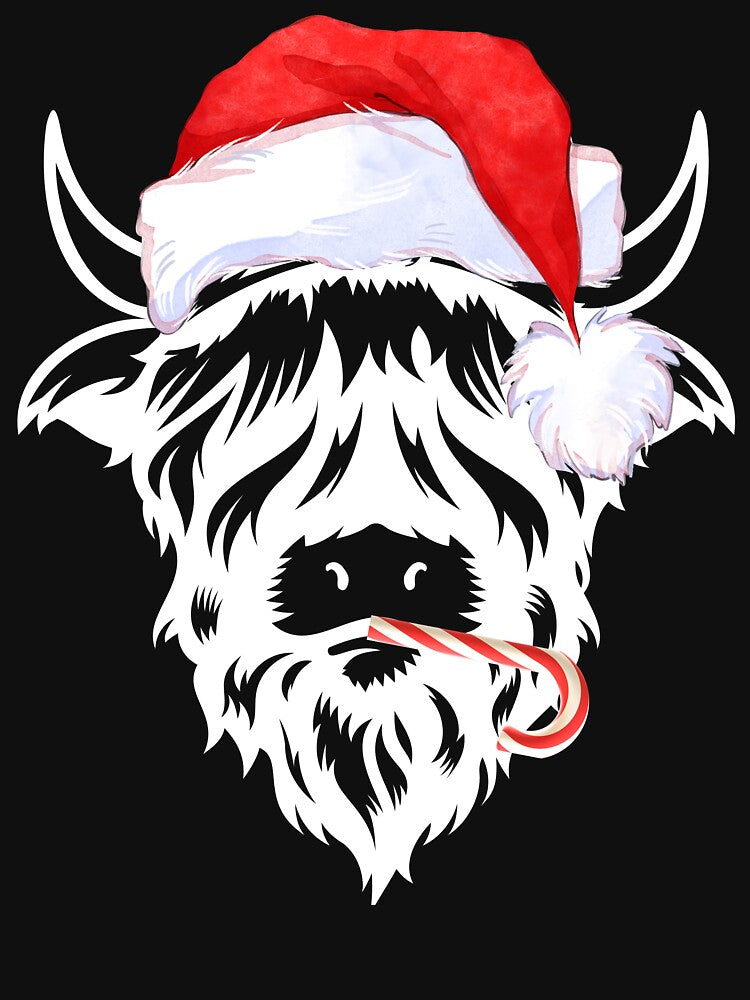 Christmas highland cow merry christmas happy holidays, Highland cow and Merry Christmas, Christmas with cute Highland Cow by Dabbing Turtle Designs