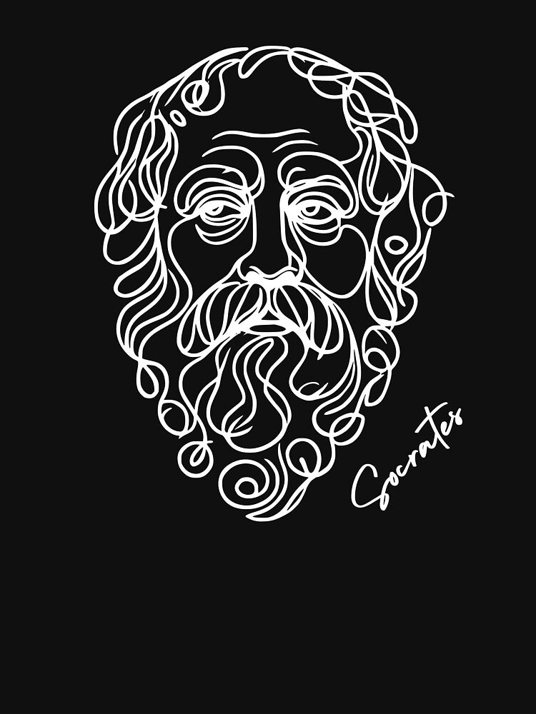 Minimalist Socrates (dark mode with name) by serendipitouspicks