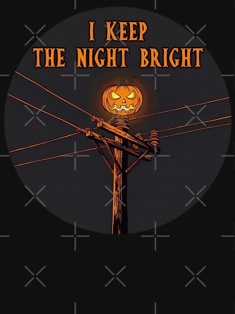 I Keep the Night Bright – Creepy Halloween Lineman Pumpkin Design (1) by InkoraLab