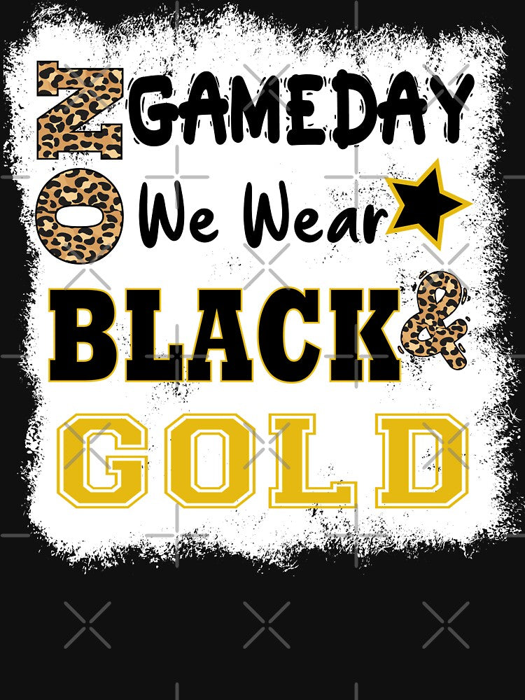 On Gameday Football We Wear Gold And Black Leopard by wtfbba