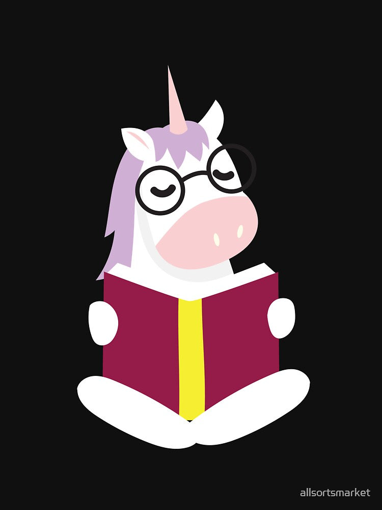 Unicorn Reading A Book Funny Book Lover Bookworm Shirt by allsortsmarket