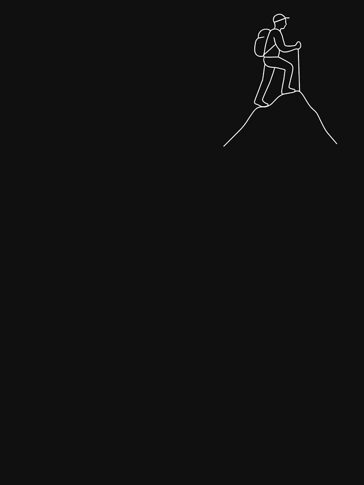 Minimalist Hiker – Line Art Outdoor Adventure Design by Flowing States Design Studio