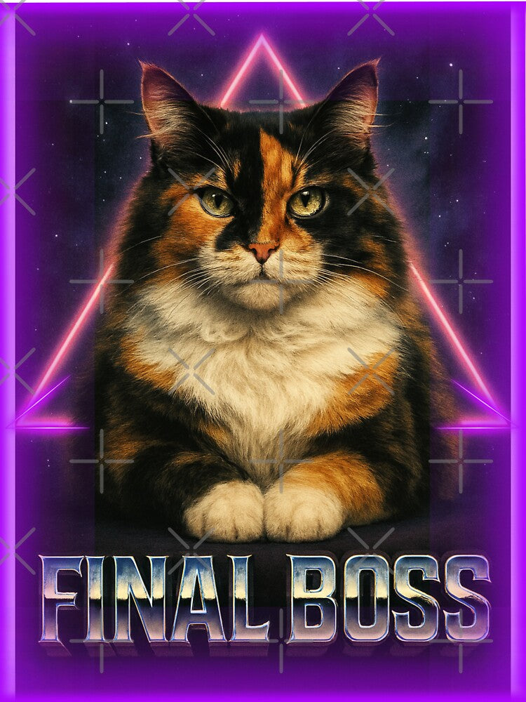 Final Boss Loaf Funny 80s Gamer Cat T-Shirt by catastrocat