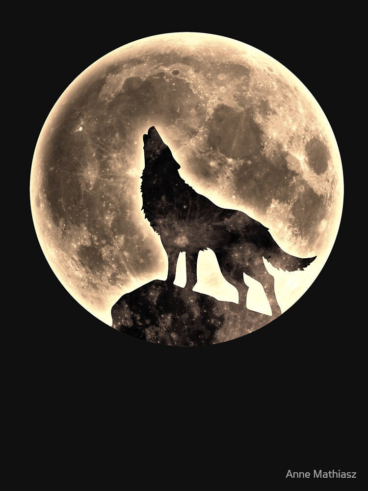 Howling Wolf, full moon, fullmoon, wild, dog, wolves by boom-art Unisex