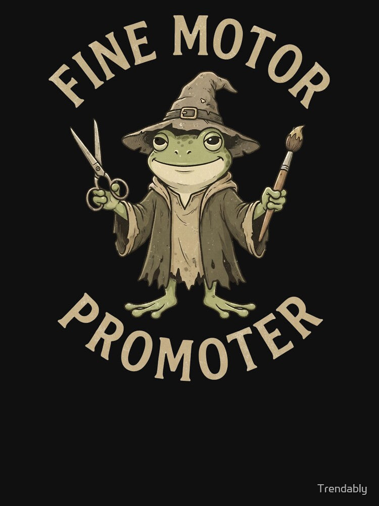 Fine Motor Promoter Occupational Therapist SPED Teacher Frog V-Neck T-Shirt | Cute OT Graphic Gift by Trendably