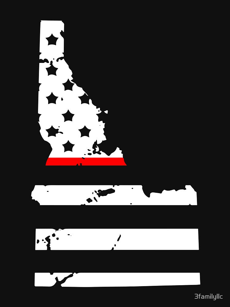 Thin Red Line Firefighter Flag Idaho R.E.D T-Shirt by 3familyllc