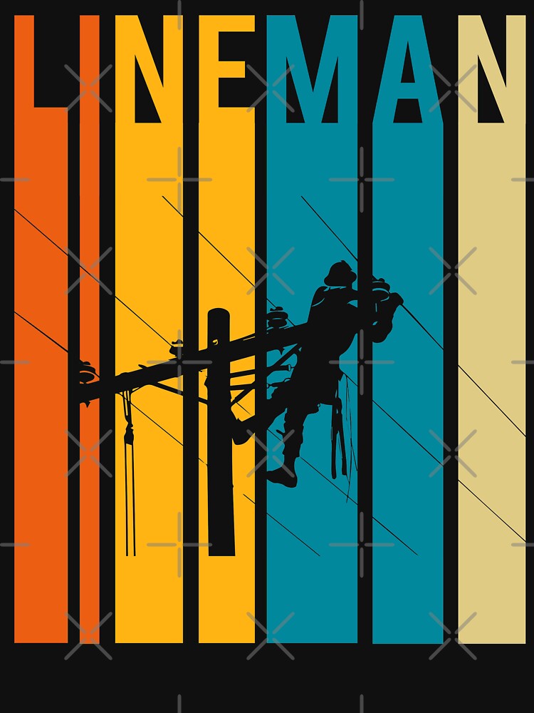 Retro Colorful Lineman by LeNew
