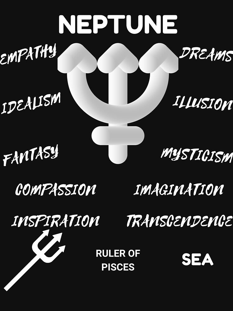 Neptune Planet Astrology Symbol Horoscope (Dark Version) by ZODIARA