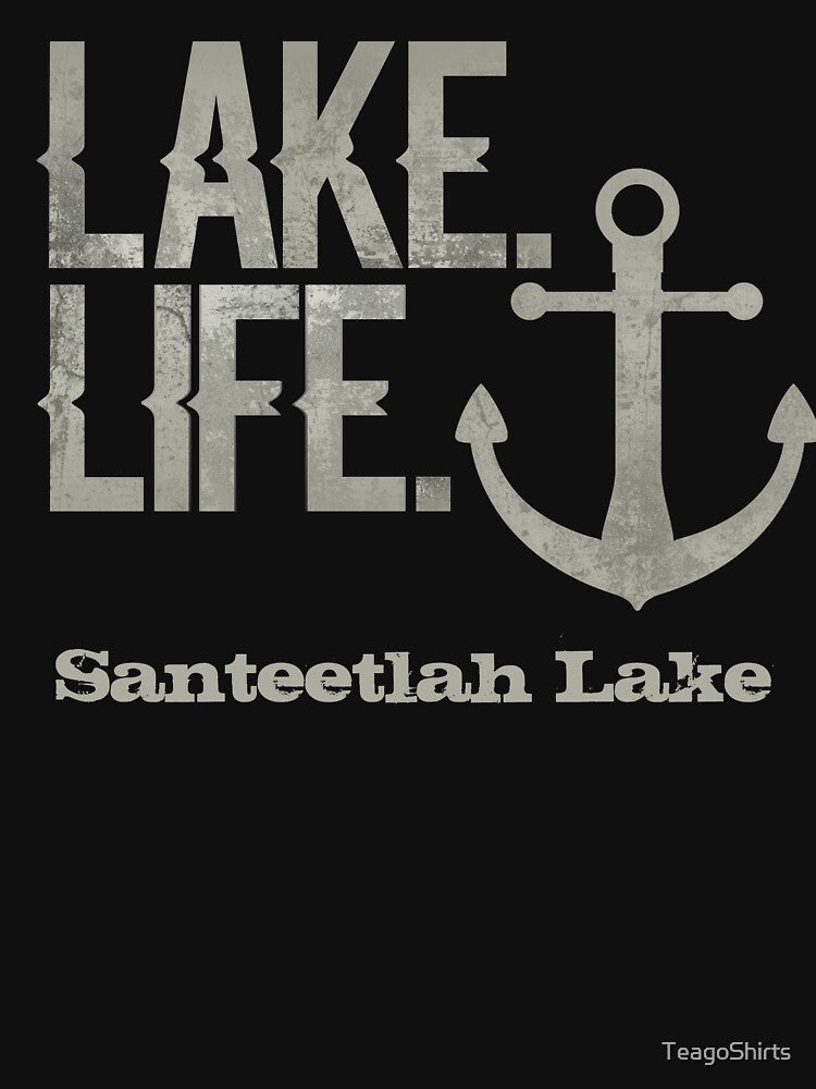 Santeetlah Lake North Carolina Lake Life Nautical Themed with Anchor by TeagoShirts