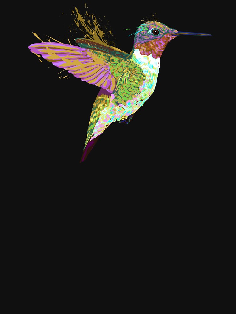 Colorful Splash Flying Bird Hummingbird by alwe-designs