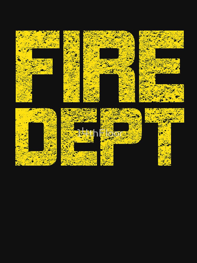 Fire Dept Classic Yellow Logo Firefighter by 14thFloor