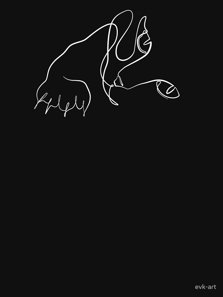 Cat in one line art by evk-art