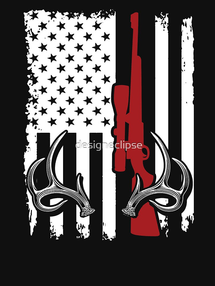 Deer Hunting American Flag by designeclipse