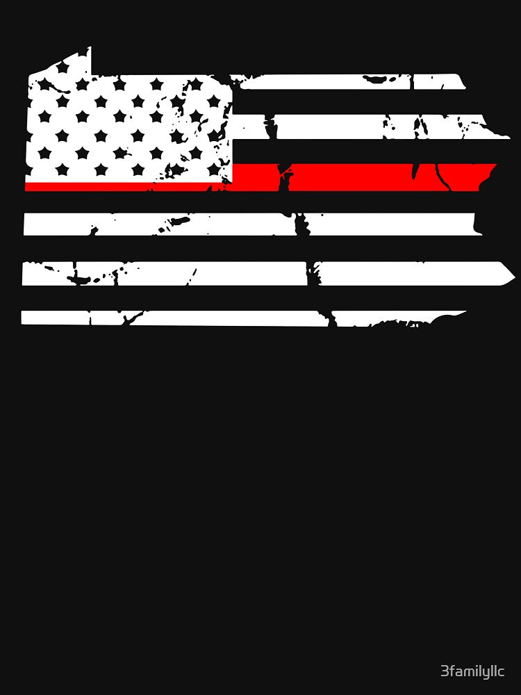 Thin Red Line Firefighter Flag Pennsylvania R.E.D T-Shirt by 3familyllc
