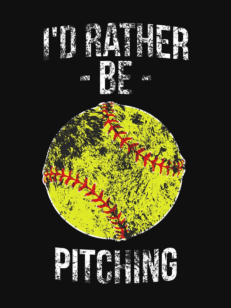 I'd rather be pitching funny silly t-shirt by  Srdjan Stanisic